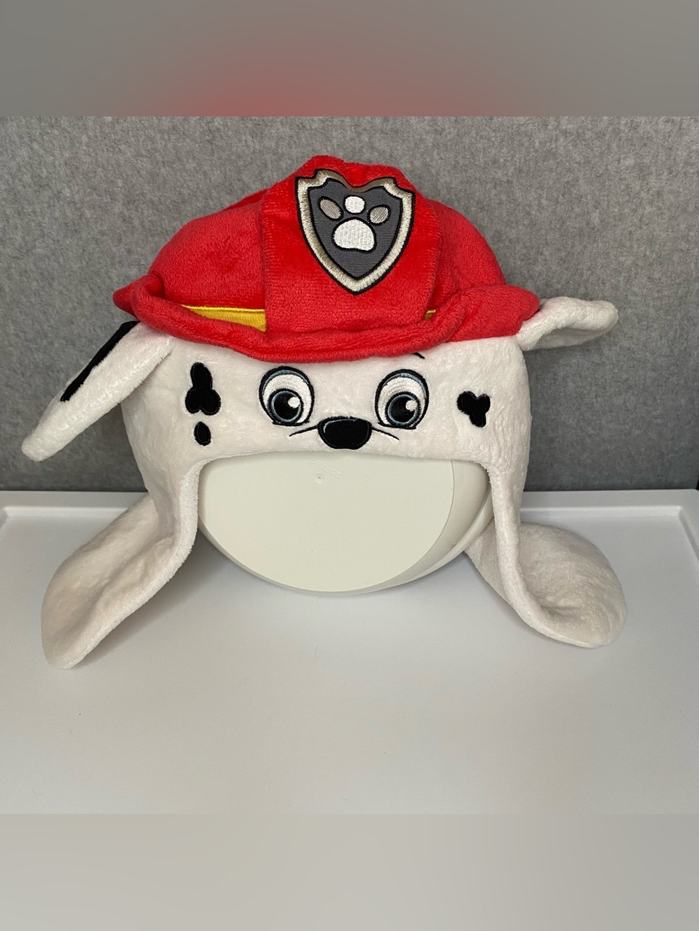 Paw Patrol Marshall Firefighter Winter Hat Kids Red Dalmatian Ears Costume
